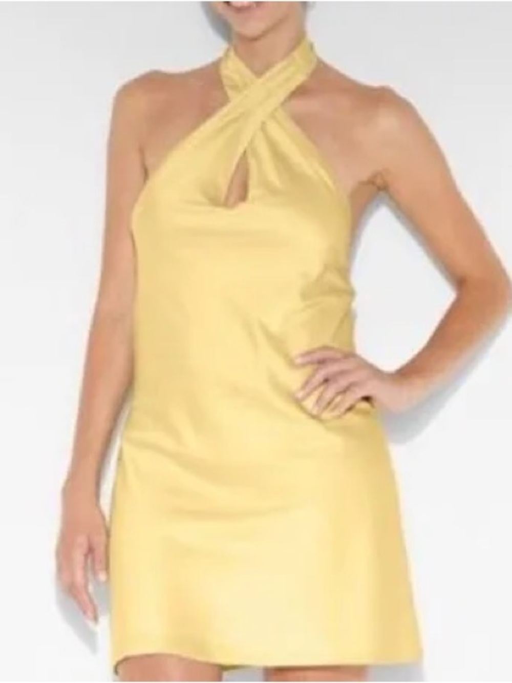 Wild Fable Yellow Twist Halter Mini Dress